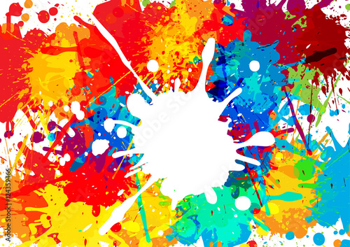 abstract splatter multi color background. illustration vector de