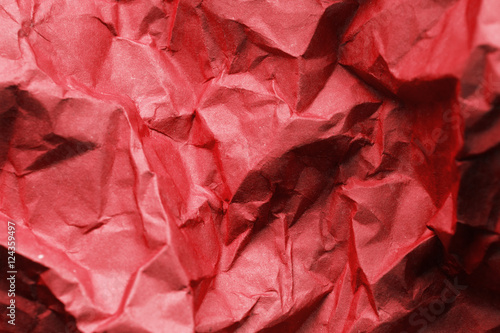 Crumpled red paper