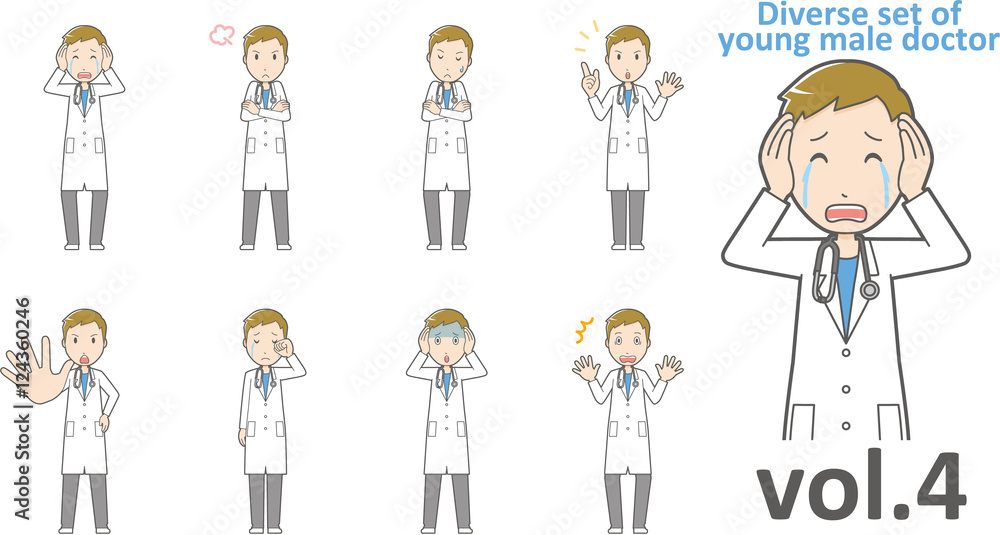Diverse set of young male doctor , EPS10 vector format vol.4 Diverse set of young male doctor , EPS10 vector format vol.4