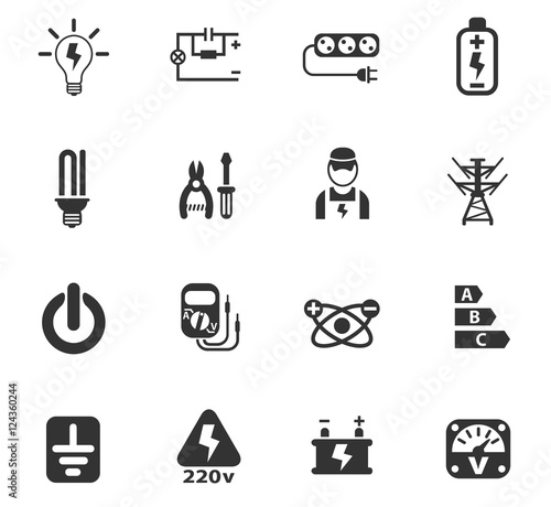 electricity icon set