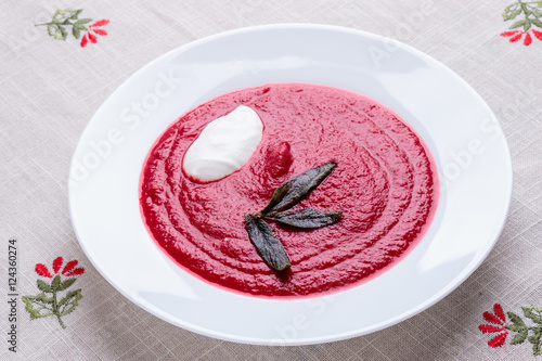 beetroot cream soup photo