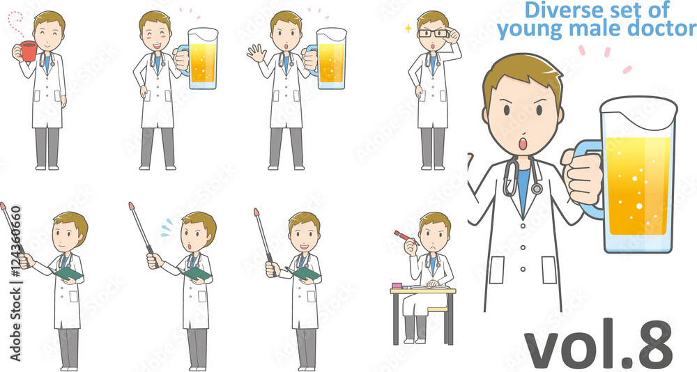 Diverse set of young male doctor , EPS10 vector format vol.8 Diverse set of young male doctor , EPS10 vector format vol.8