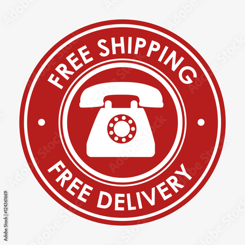 free shipping telephone emblem design vector illustration 