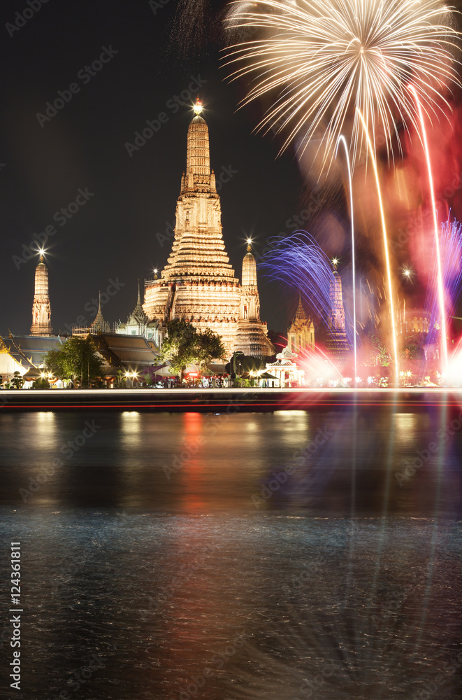 exotic new year - Bangkok new year countdown fireworks at Wat Ar