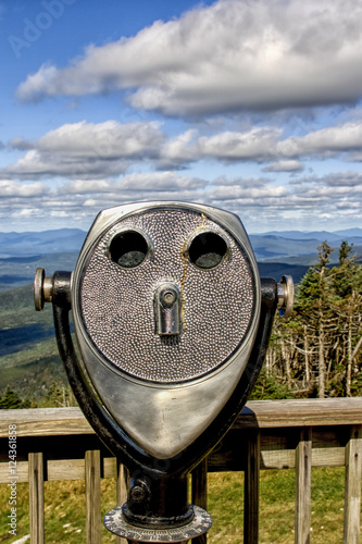 Binoculars in landscape