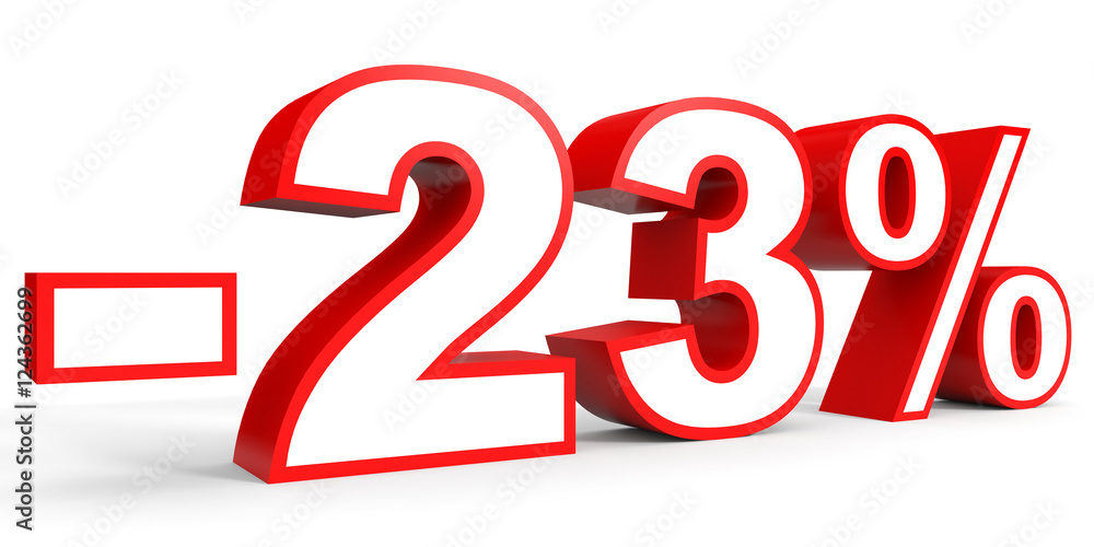 Discount 23 percent off. 3D illustration on white background. Discount 23 percent off. 3D illustration on white background.