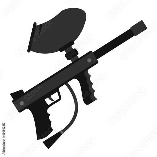 Paintball marker gun icon. Flat illustration of paintball marker gun vector icon for web design