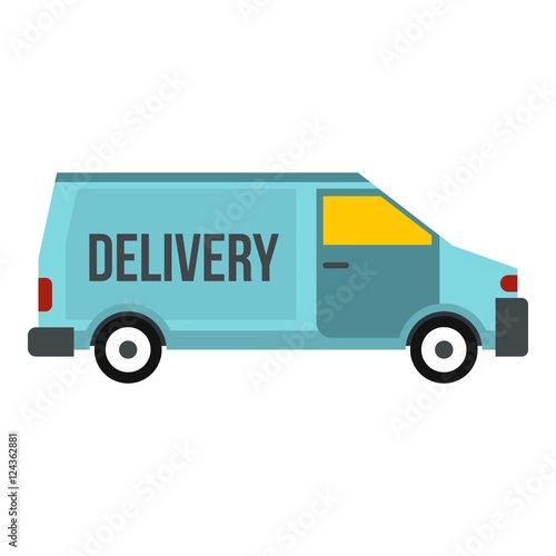 Delivery van icon. Flat illustration of delivery van vector icon for web design