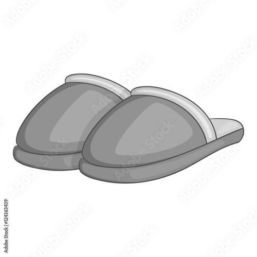 Home slippers icon. Gray monochrome illustration of home slippers vector icon for web