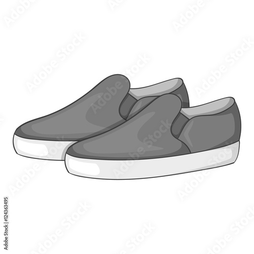 Loafers icon. Gray monochrome illustration of loafers vector icon for web
