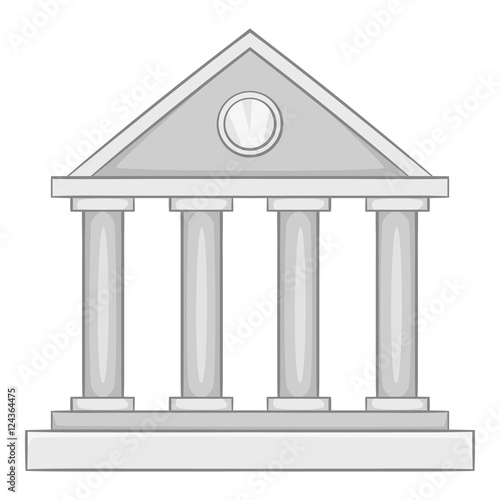 Roman colonnade icon. Gray monochrome illustration of roman colonnade vector icon for web