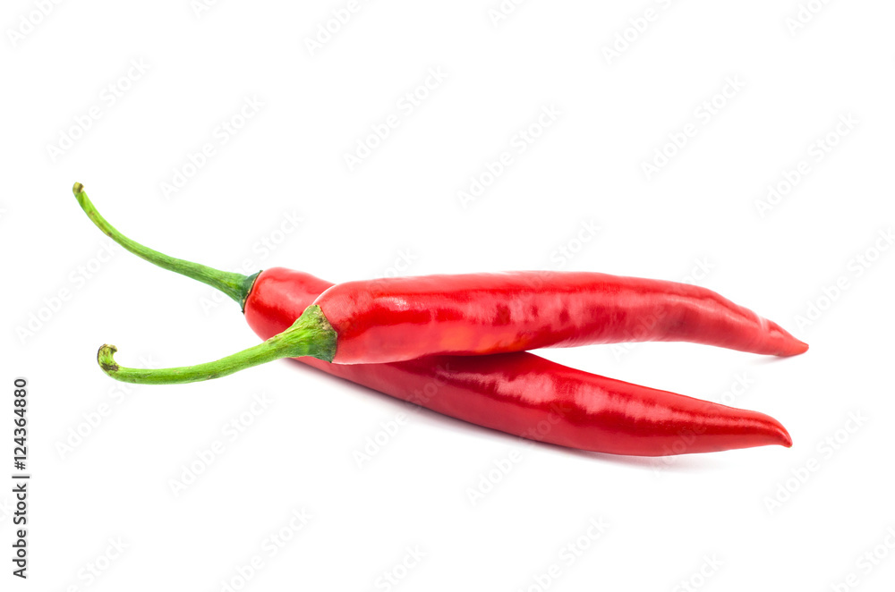 Red chilli pepper on white background. Red chilli pepper on white background.