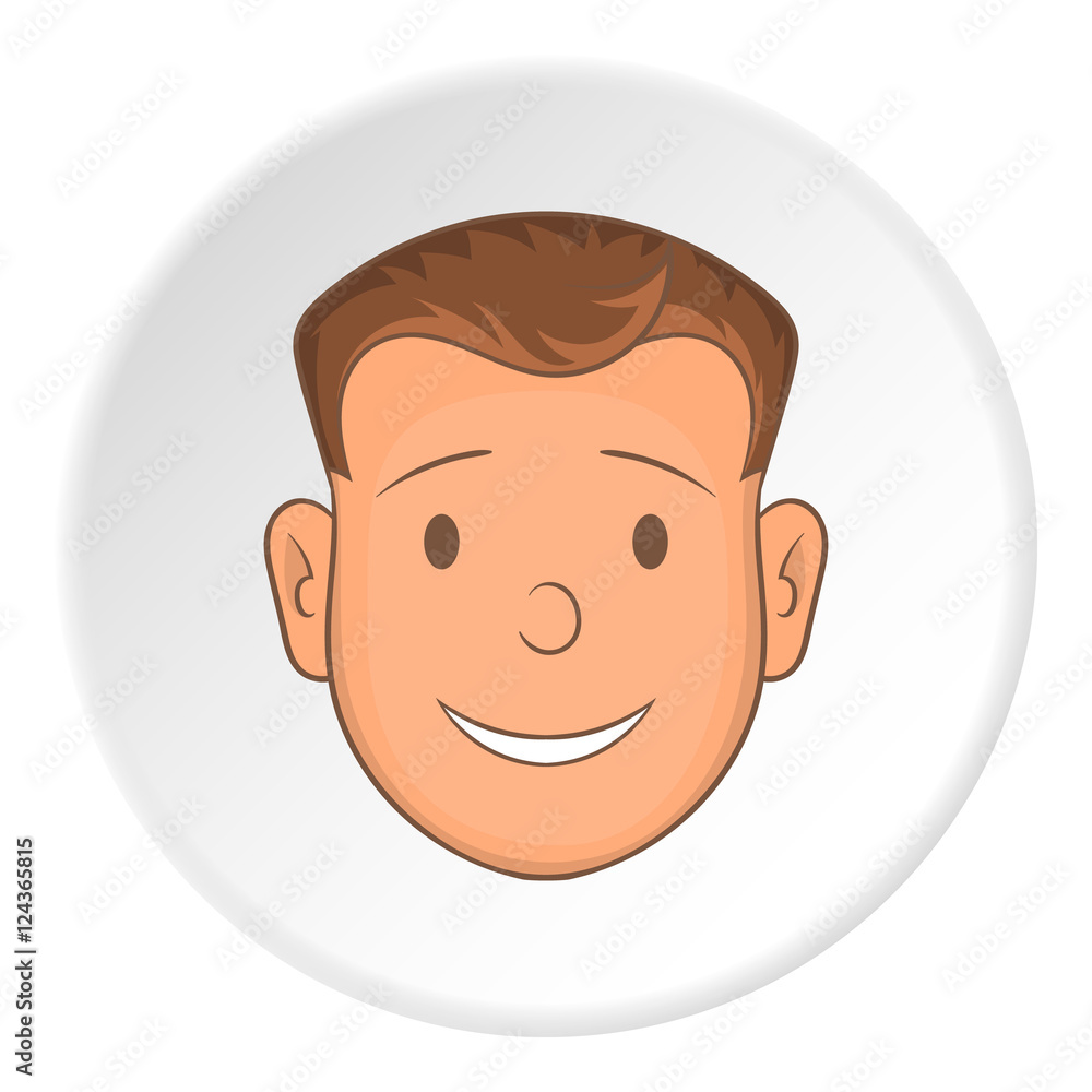 Fototapeta premium Male face icon. Cartoon illustration of male face vector icon for web