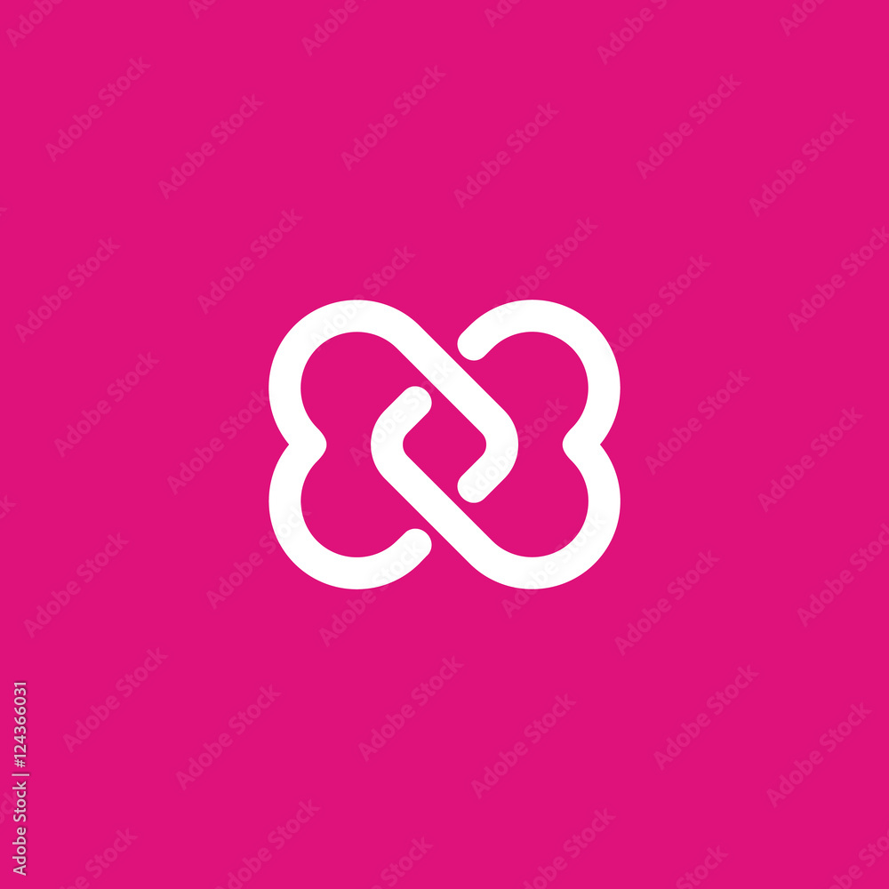 heart infinity icon with curve corner