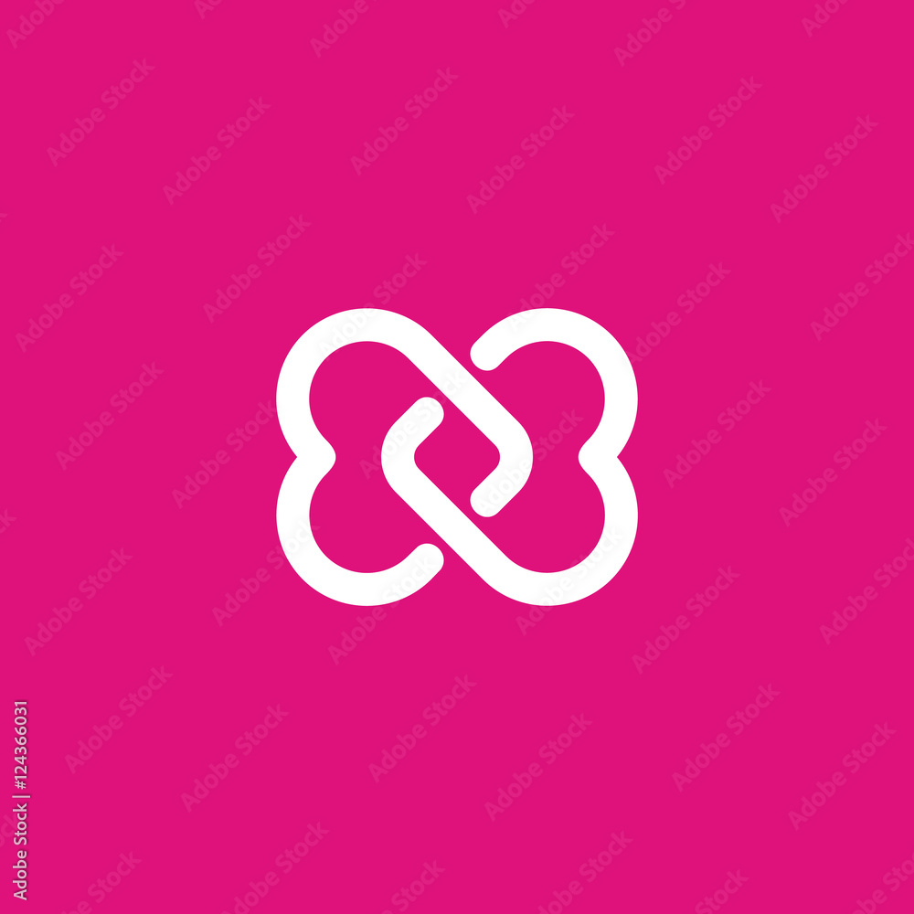 heart infinity icon with curve corner heart infinity icon with curve corner
