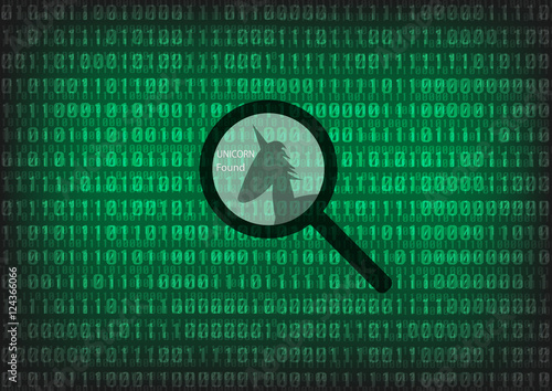 Unicorn found with decimal number background