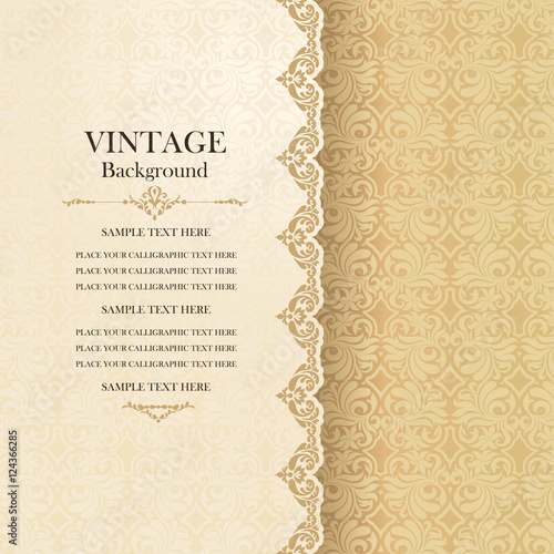 Vintage background, greeting card, invitation, lace for design