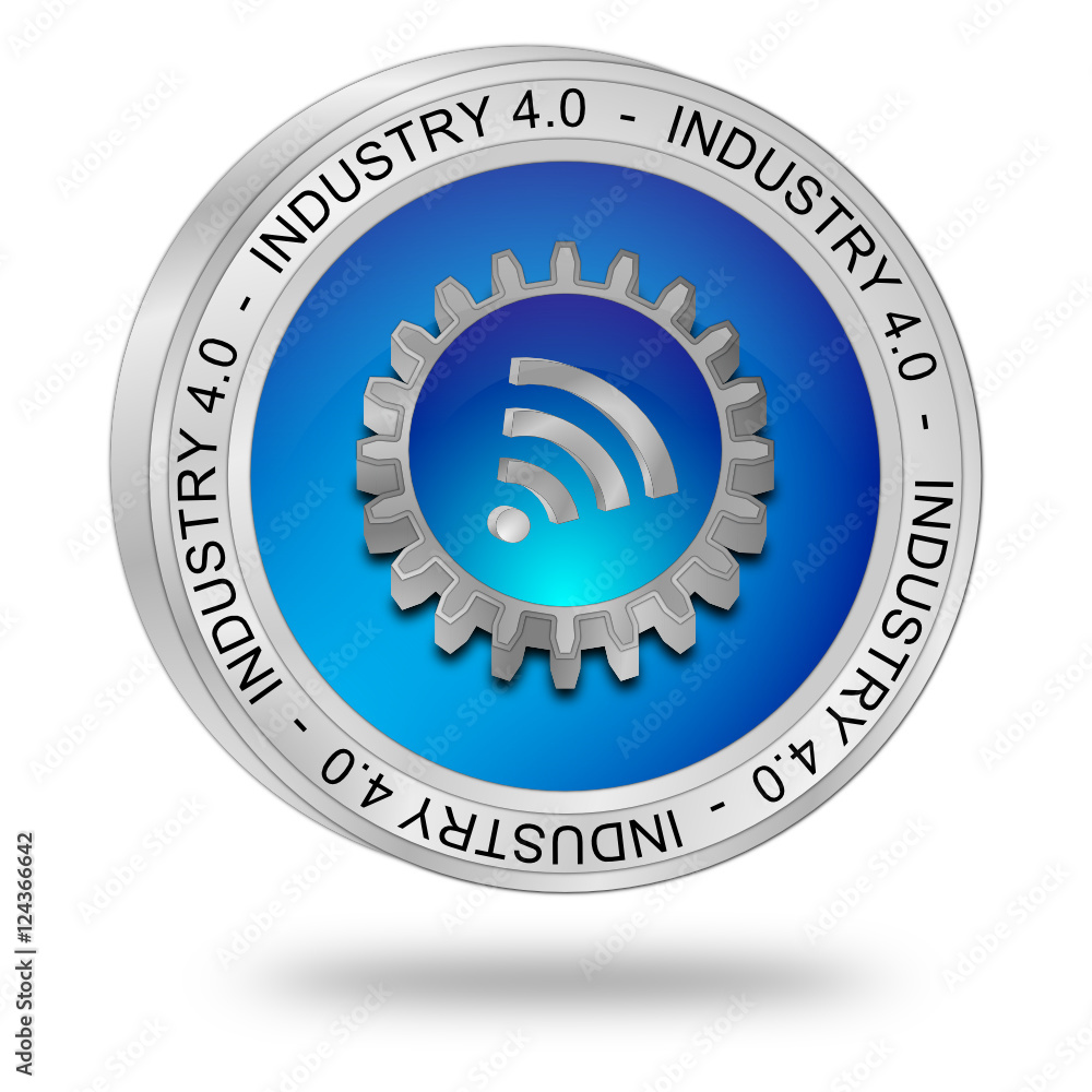Industry 4.0 button - 3D illustration Industry 4.0 button - 3D illustration