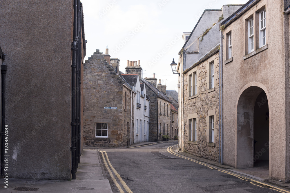 Quiet backstreet in St Andrews, Scotland