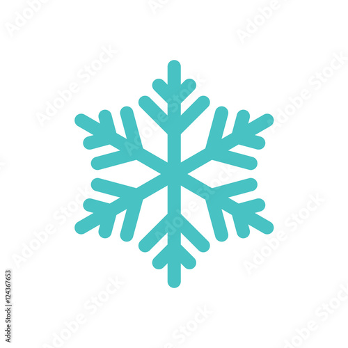 snowflake freeze winter blue white simple icon photo