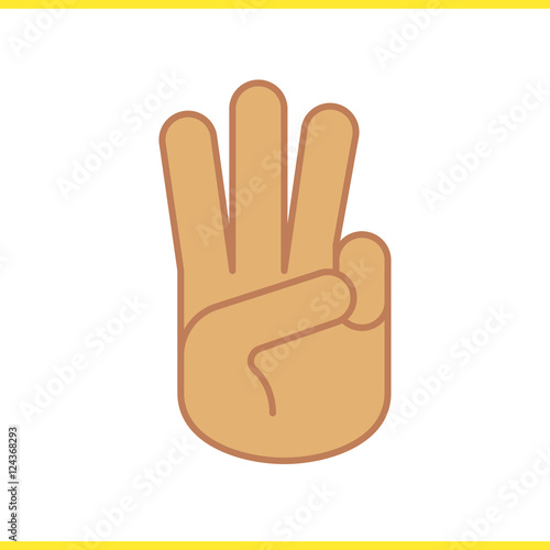 Three finger salute color icon