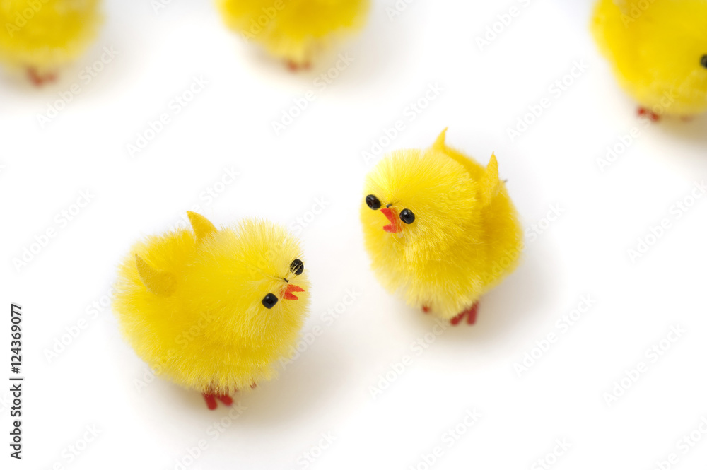 Cute fluffy toy Easter chicks Stock Photo Adobe Stock
