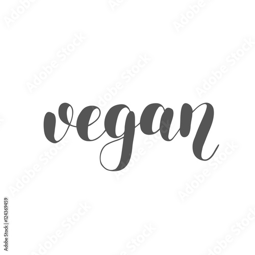 Vegan. Brush lettering illustration.