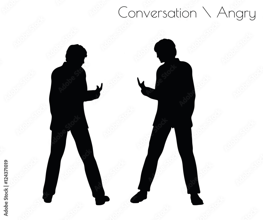 man in Conversation Angry pose