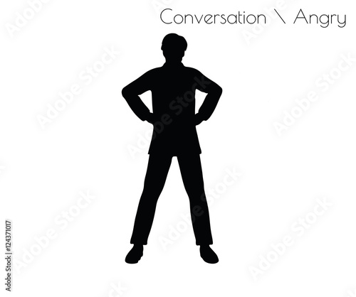 man in Conversation Angry pose