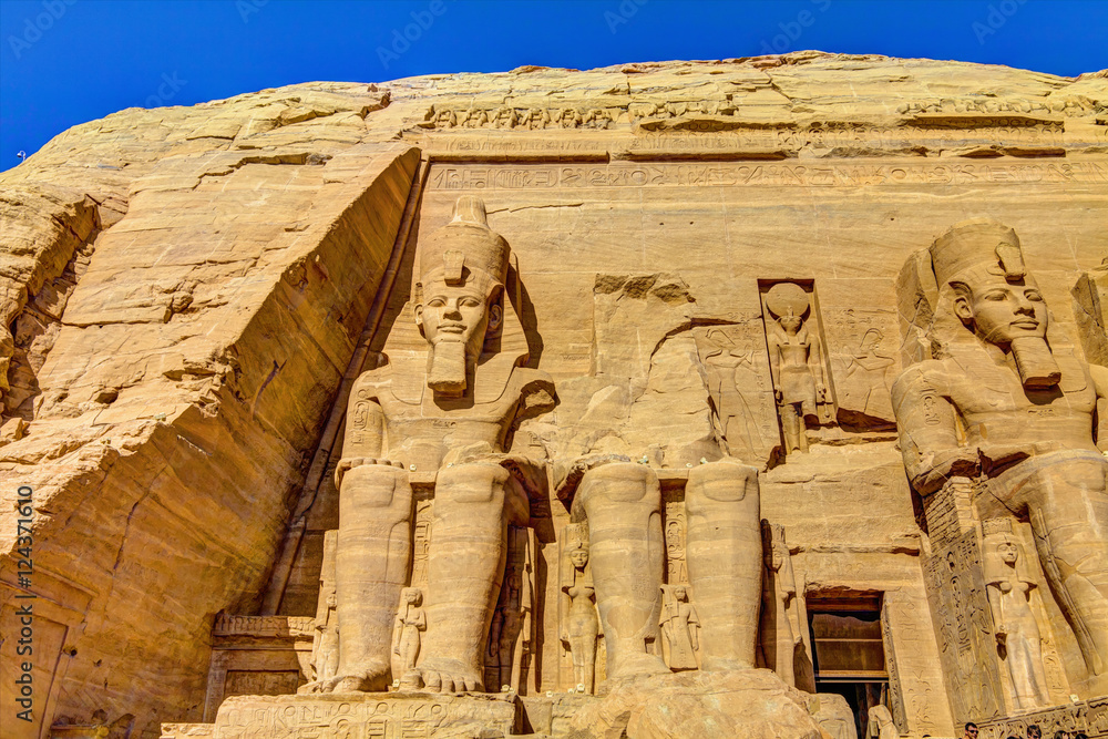 The Great Temple at Abu Simbel, right part, Egypt.