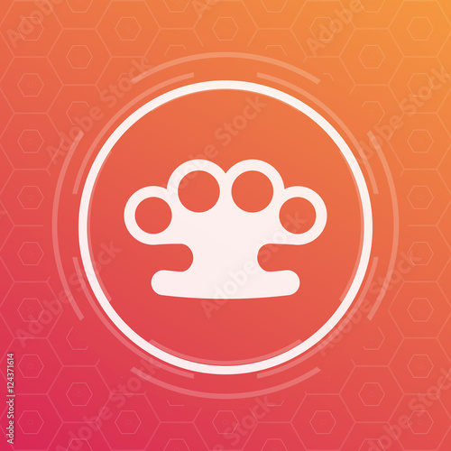 brass knuckles icon, sign, vector illustration