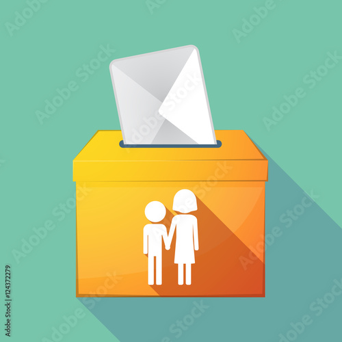 Long shadow ballot box with a childhood pictogram