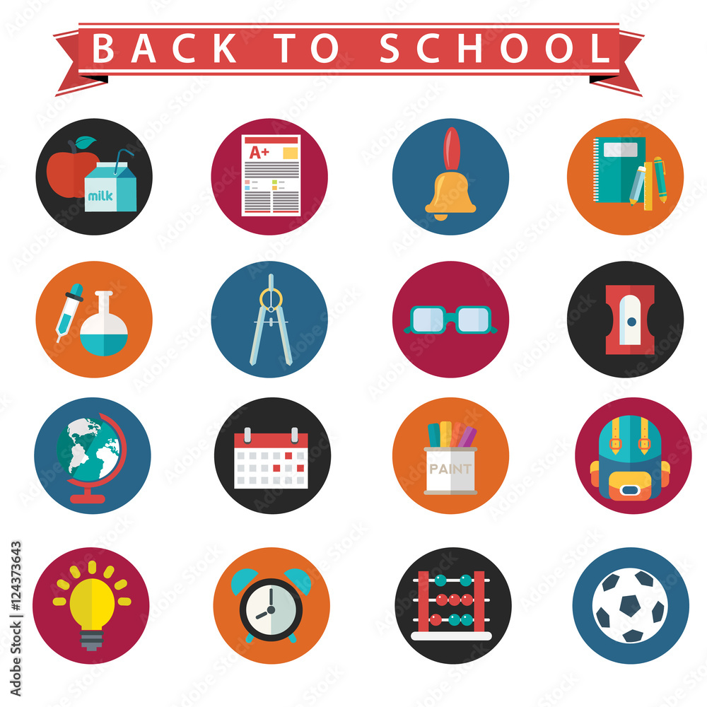 Back To School icon set. Vector Illustration. Back To School icon set. Vector Illustration.
