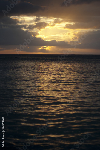 Setting sun over the ocean