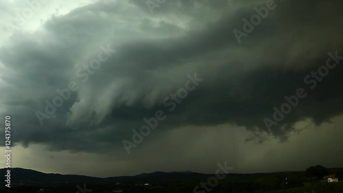 Supercell Storm Time Lapse with Lightning big storm clouds timelapse rain and bad weather natural disaster