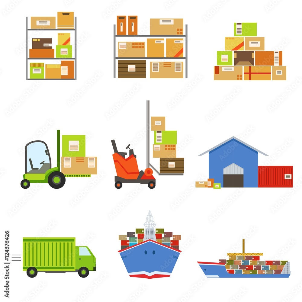 Logistics And Delivery Related Set Of Objects