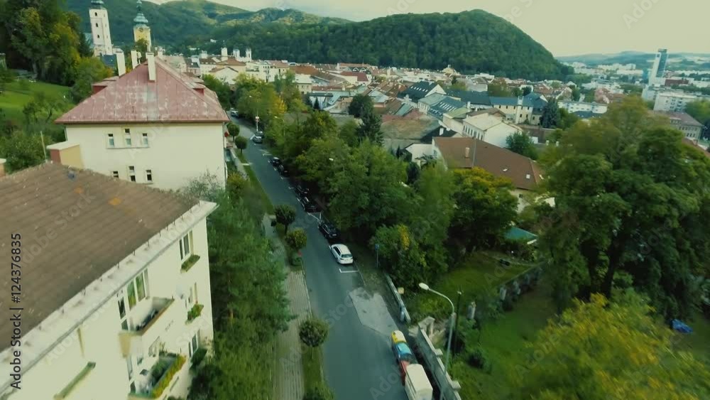 Aerial view of slovak town Banska Bystrica surrounded by mountains. Aerial view of slovak town Banska Bystrica surrounded by mountains.