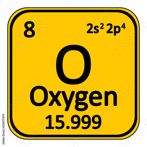Periodic table element oxygen icon.