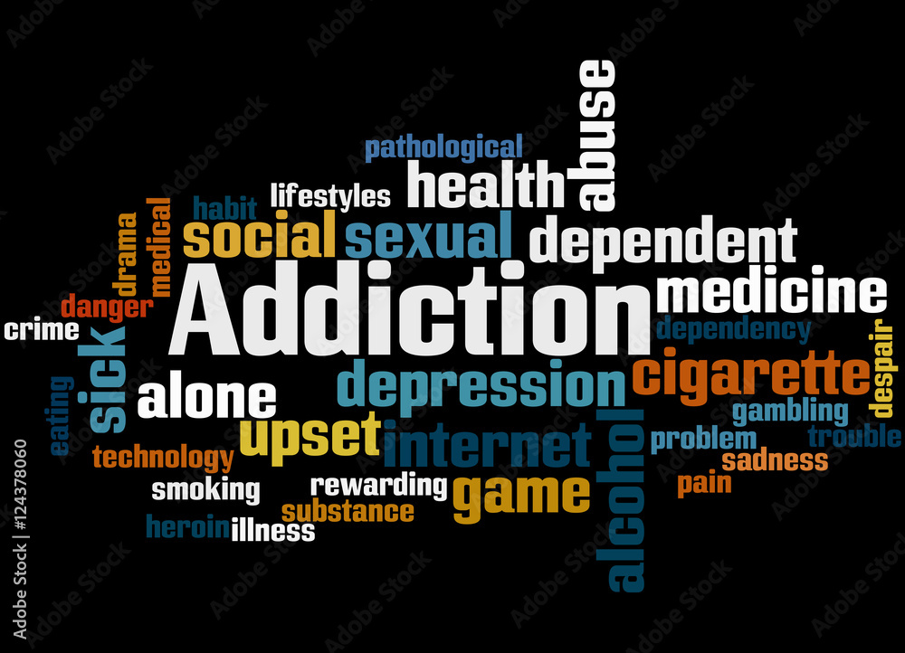 Addiction, word cloud concept 7