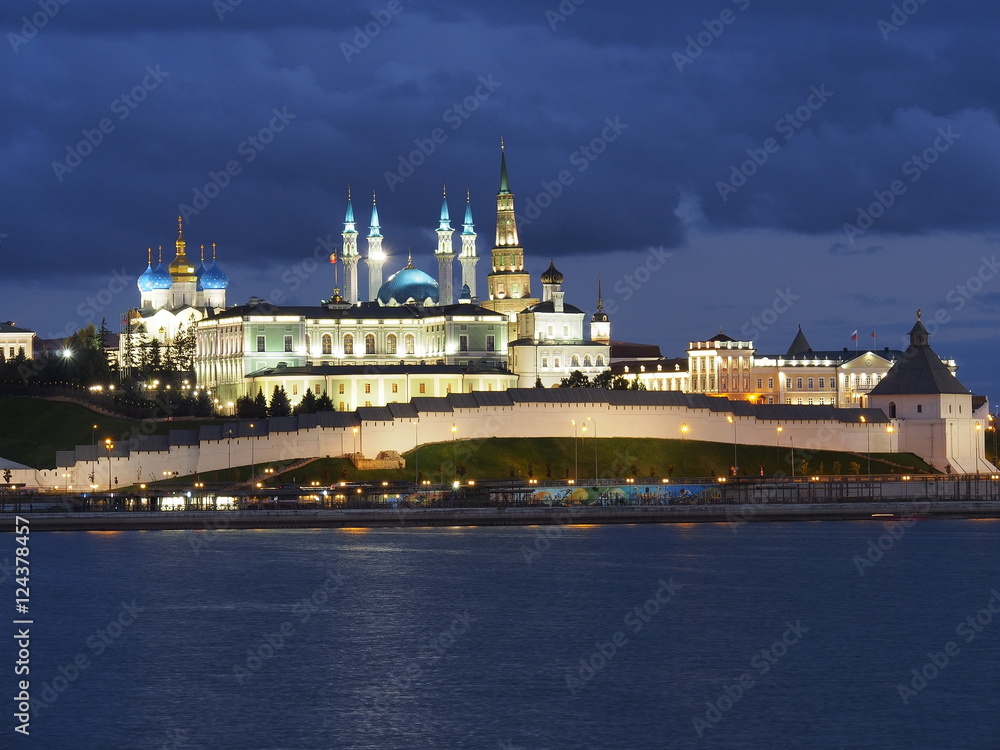 The Kazan Kremlin night landscape.