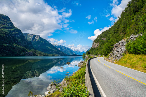 Fotografie Amazing nature view with fjord and mountains. Norway