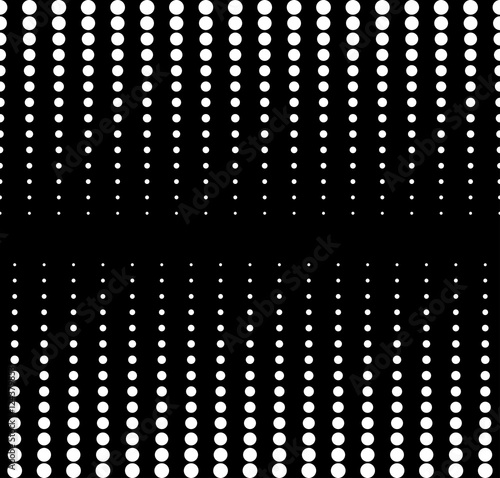 Vector monochrome seamless pattern, different sized circles & dots, vertical rows, black & white. Stylish repeat texture. Design for tileable print, stamping, decoration, web, digital, textile, cover