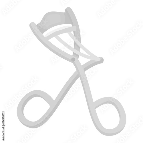 Eyelash curler icon in monochrome style isolated on white background. Hairdressery symbol stock vector illustration.