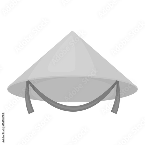 Conical hat icon in monochrome style isolated on white background. Hats symbol stock vector illustration.