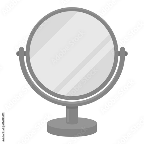 Mirror icon in monochrome style isolated on white background. Make up symbol stock vector illustration.