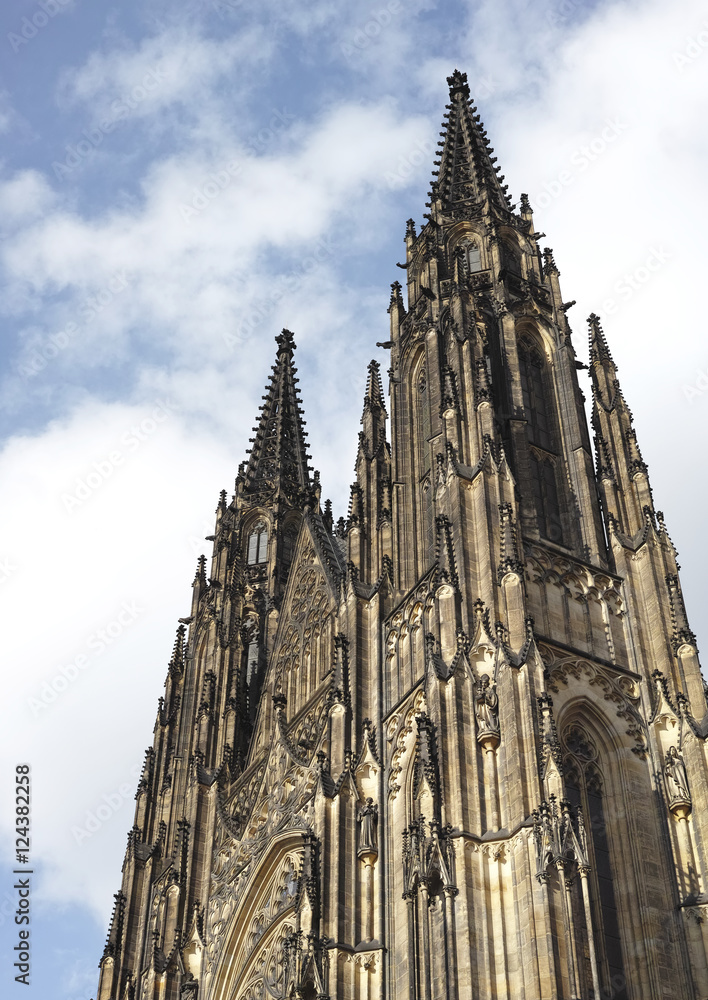 St. Vitus' Cathedral Tower in the city of Prague