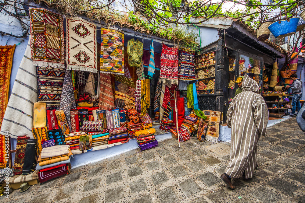 Obraz premium Beautiful blue medina of Chefchaouen city in Morocco, Africa.