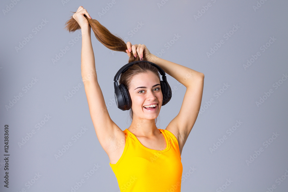 Young woman in headphones Young woman in headphones