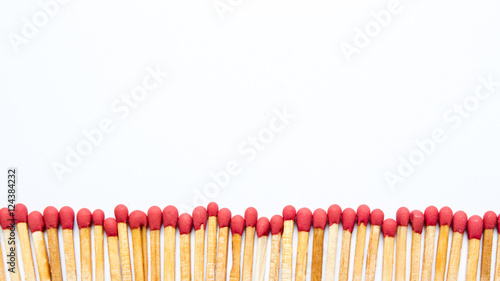 Matches stick on white background isolated close up.