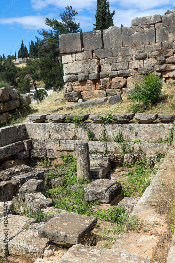 Ruins of Ancient Greek archaeological site of Delphi,Central Greece